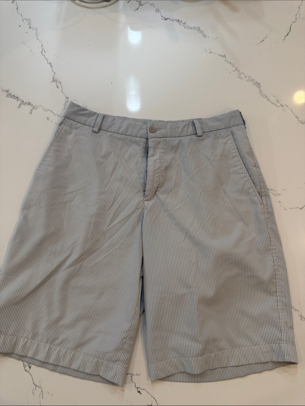 Nike Men’s Light Blue Pinstripe Flat-Front Shorts